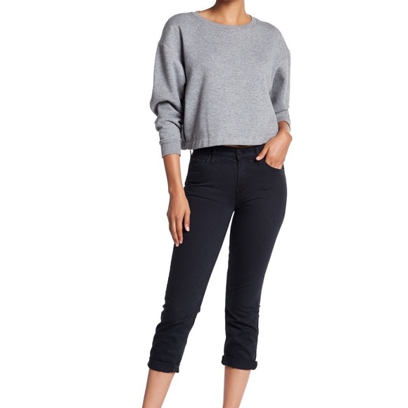mother the dropout cropped slim jeans